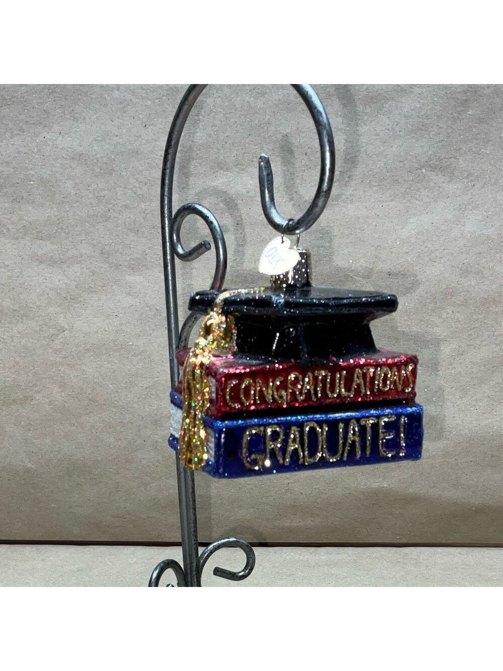 Old World Christmas OWC “Congratulations Graduate!” Glass and Glitter Ornament